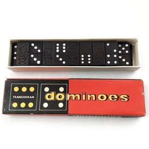 DOMINOES Miniature Game Transogram Vintage Retro Box Set Complete Family